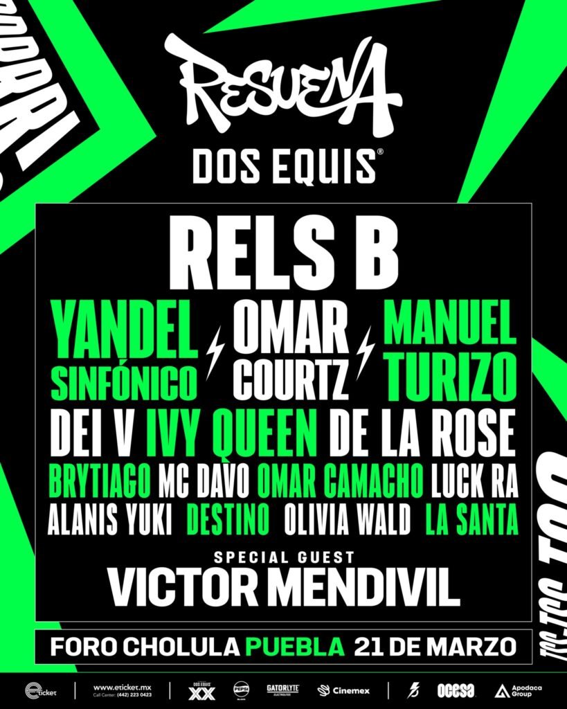 Cartel completo de artistas que estarán en el Resuena Dos Equis 2026